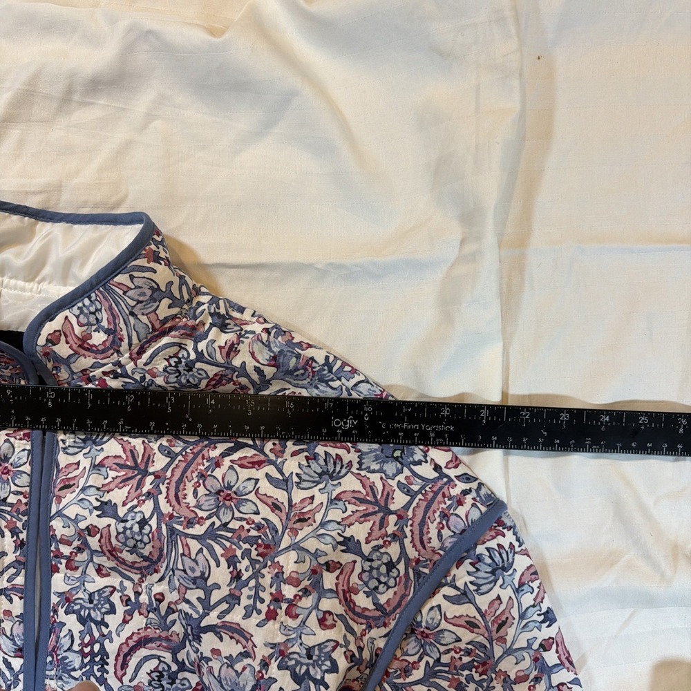 NWOT 7 For All Mankind Women's Small Quilted Floral Jacket Lightweight White BL - Picture 5 of 16